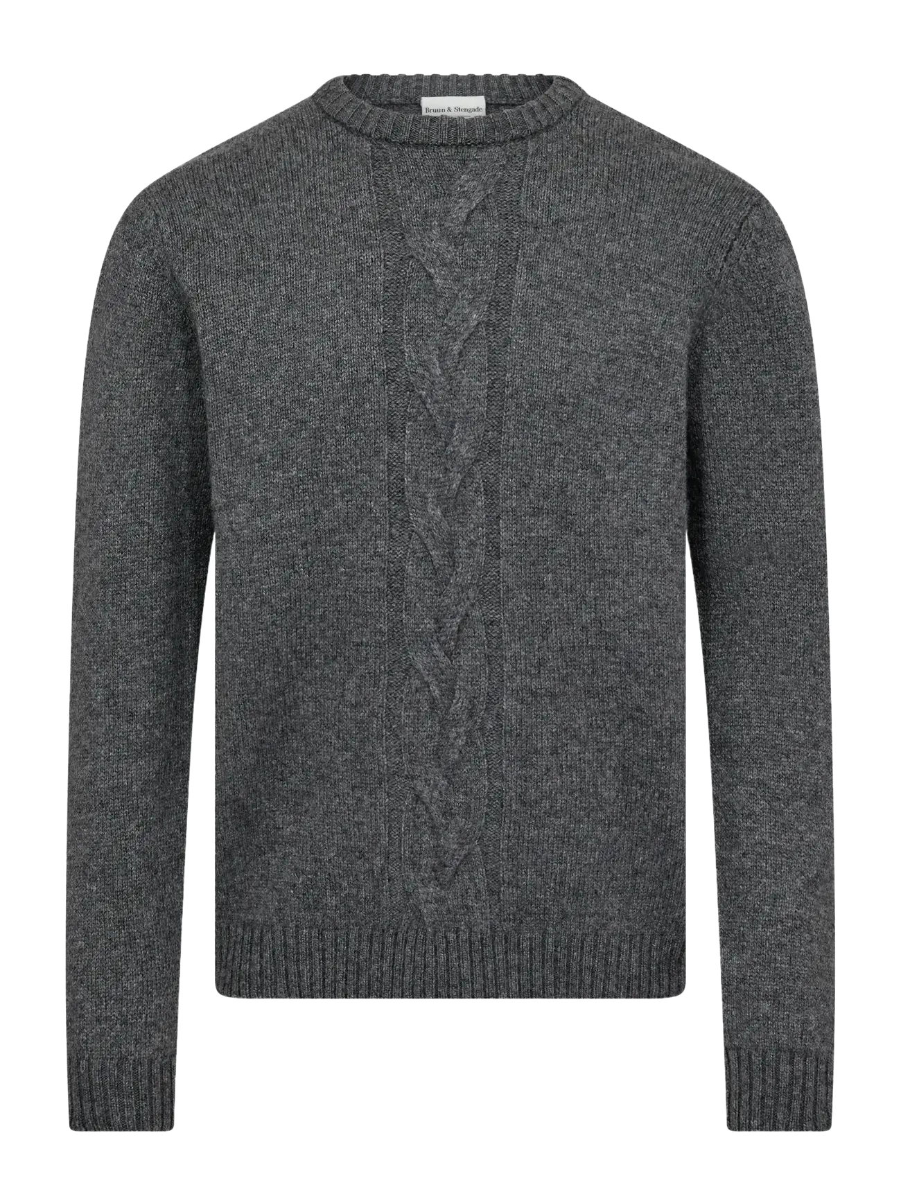 Bruun & Stengade BS Tormod Regular Fit Knitwear - Rundhals - GREY / grey