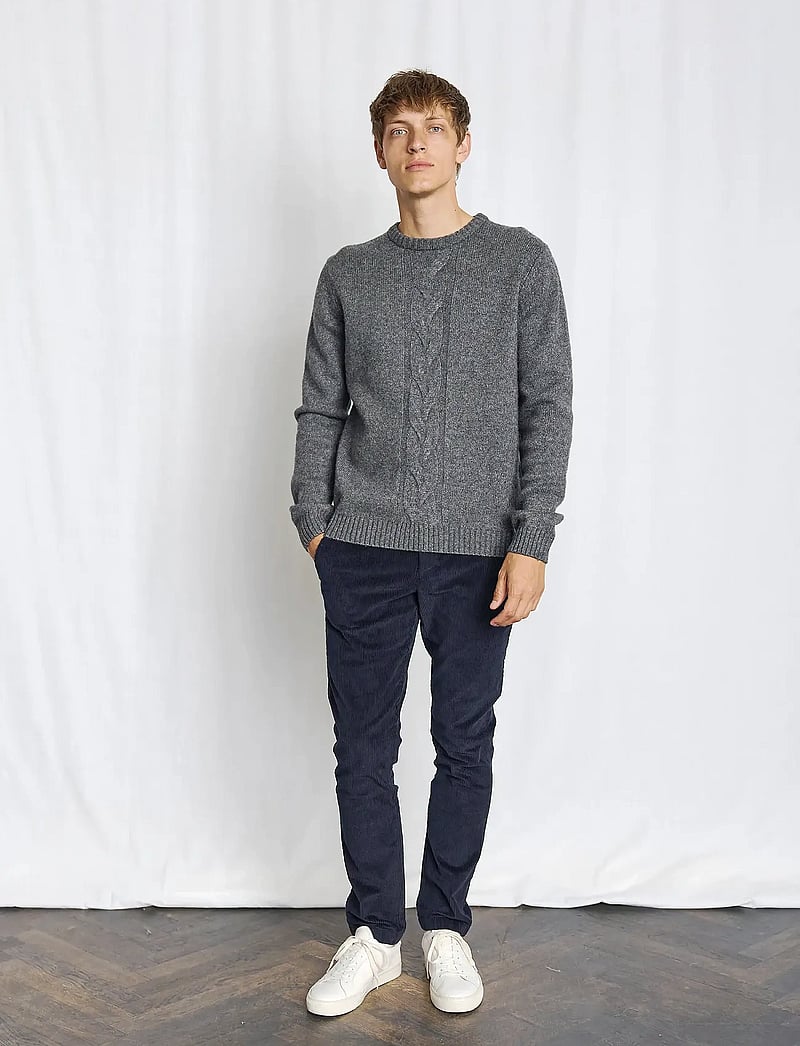 Bruun & Stengade - BS Tormod Regular Fit Knitwear - rundhalsad - grey - 5