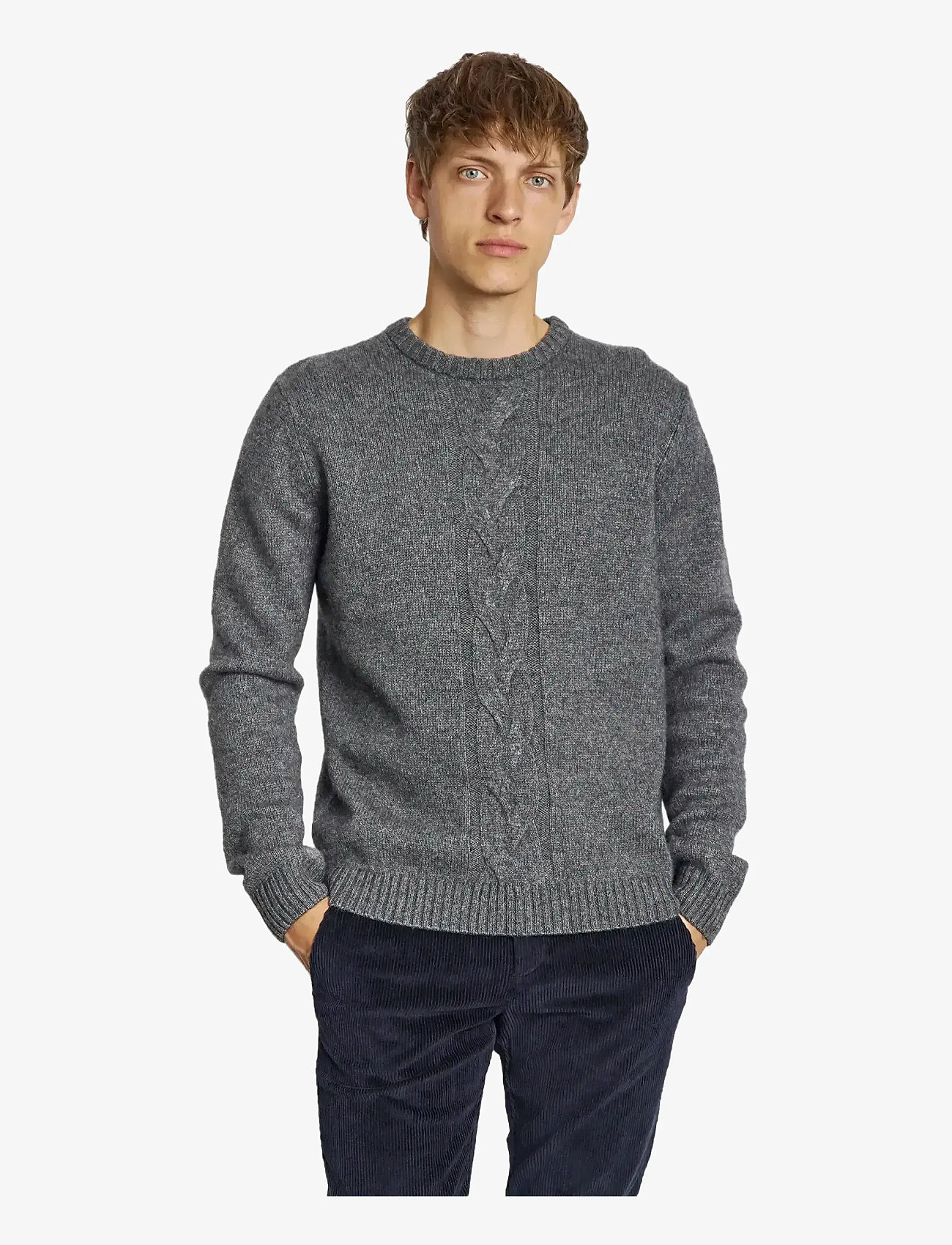 Bruun & Stengade - BS Tormod Regular Fit Knitwear - rundhalsad - grey - 3