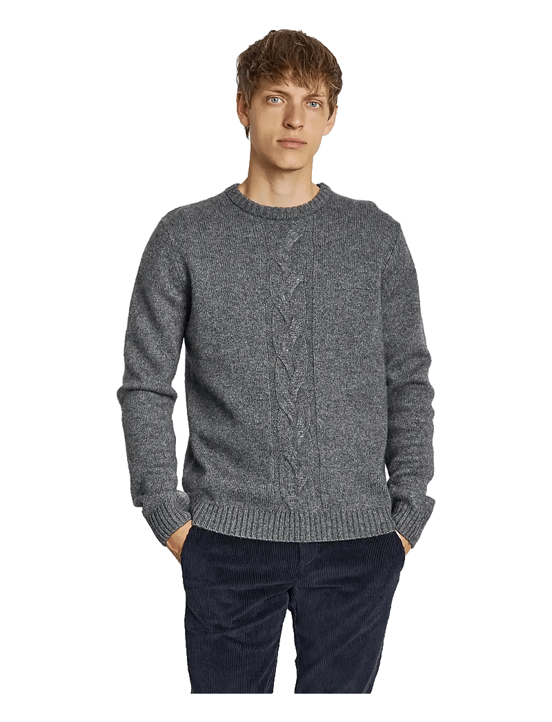 Bruun & Stengade - BS Tormod Regular Fit Knitwear - rundhalsad - grey - 3