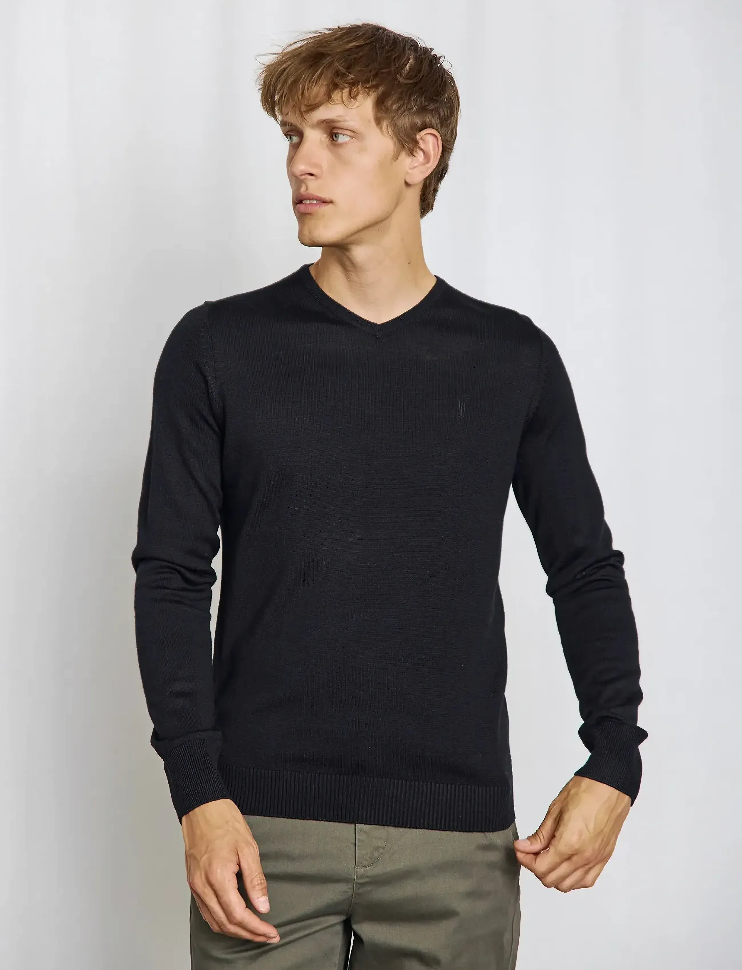 Bruun & Stengade Bs Uranus Regular Fit Knitwear, S, Schwarz - Round Necks, Männerswear