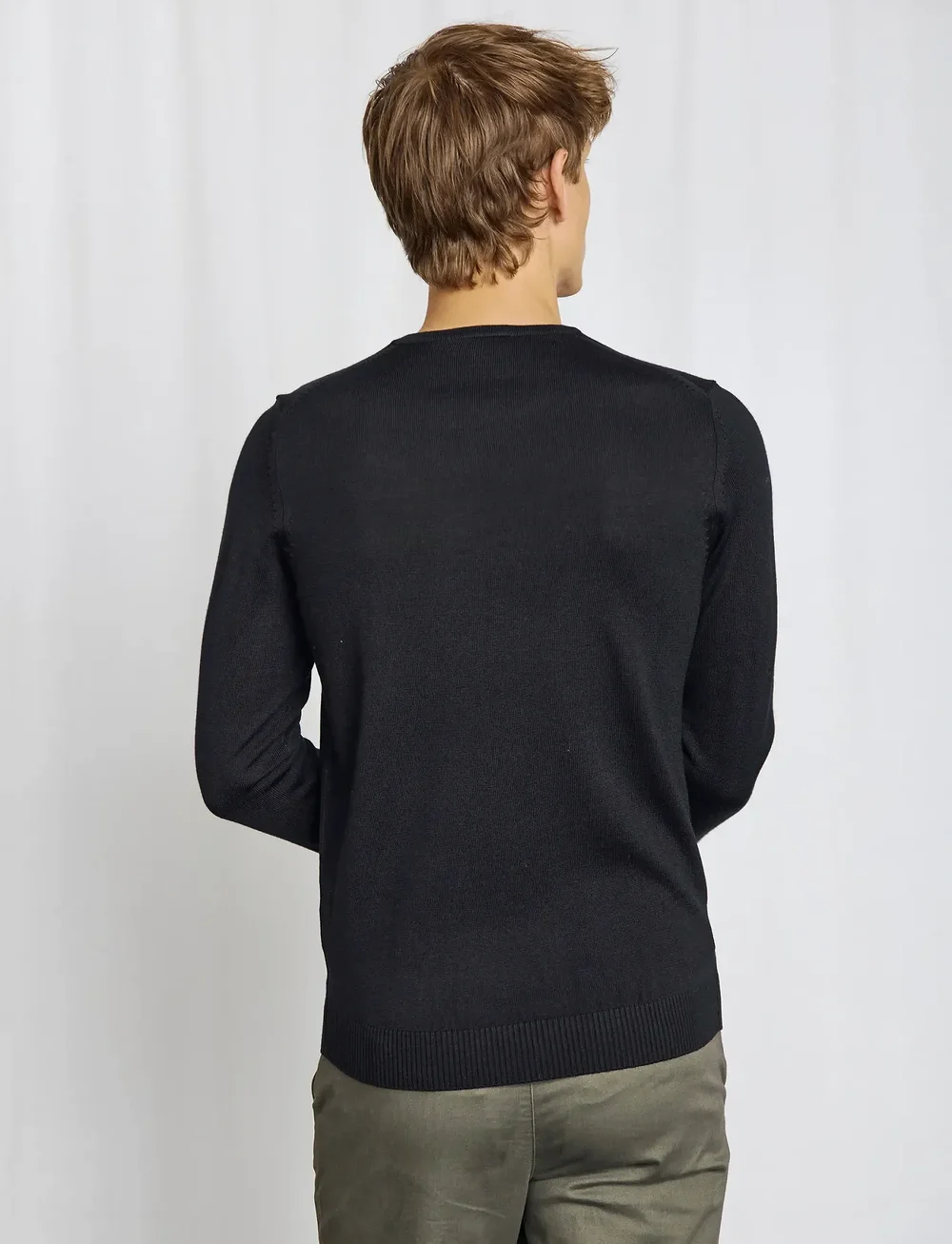 Bruun & Stengade - BS Uranus Regular Fit Knitwear - v-kaelusega kudumid - black - 3