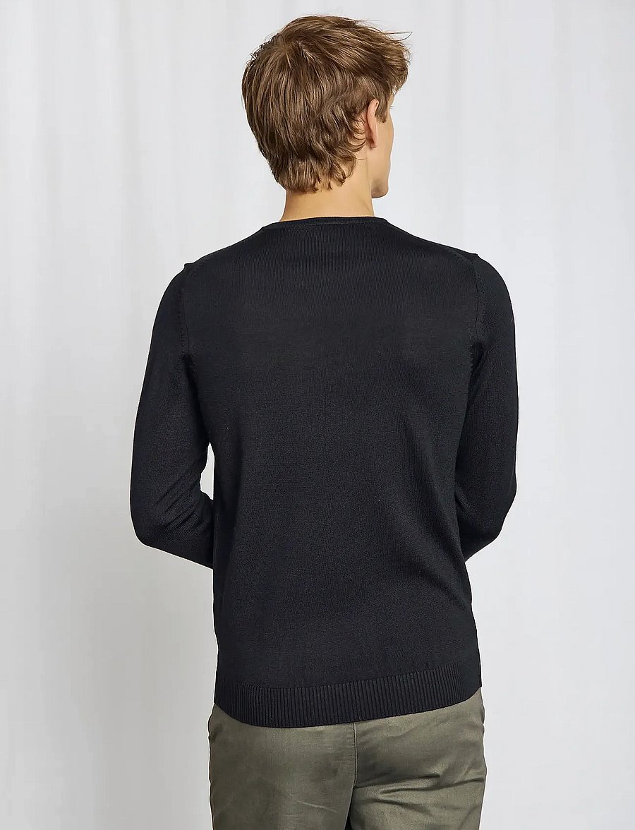 Bruun & Stengade - BS Uranus Regular Fit Knitwear - v-ausschnitt - black - 3