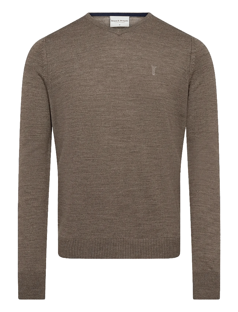 Bruun & Stengade - BS Uranus Regular Fit Knitwear - v-hals - brown - 1