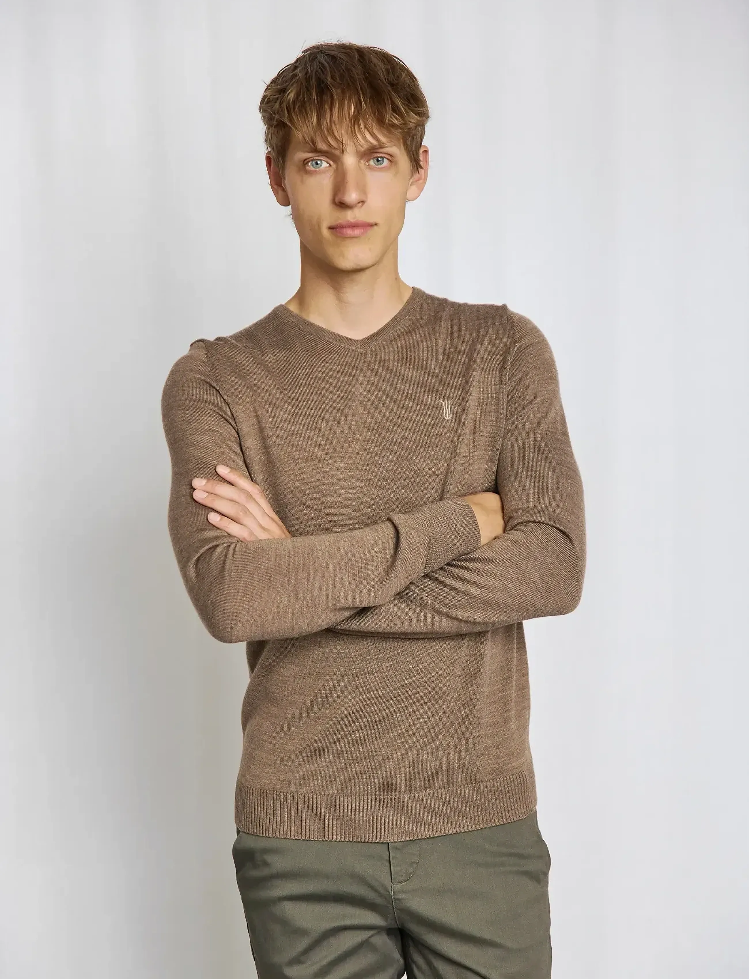 Bruun & Stengade - BS Uranus Regular Fit Knitwear - v-ausschnitt - brown - 4
