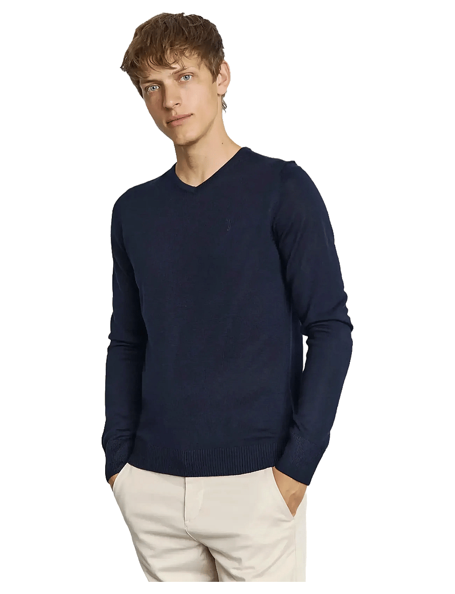 Bruun & Stengade - BS Uranus Regular Fit Knitwear - adījumi ar v veida kakla izgriezumu - navy - 3