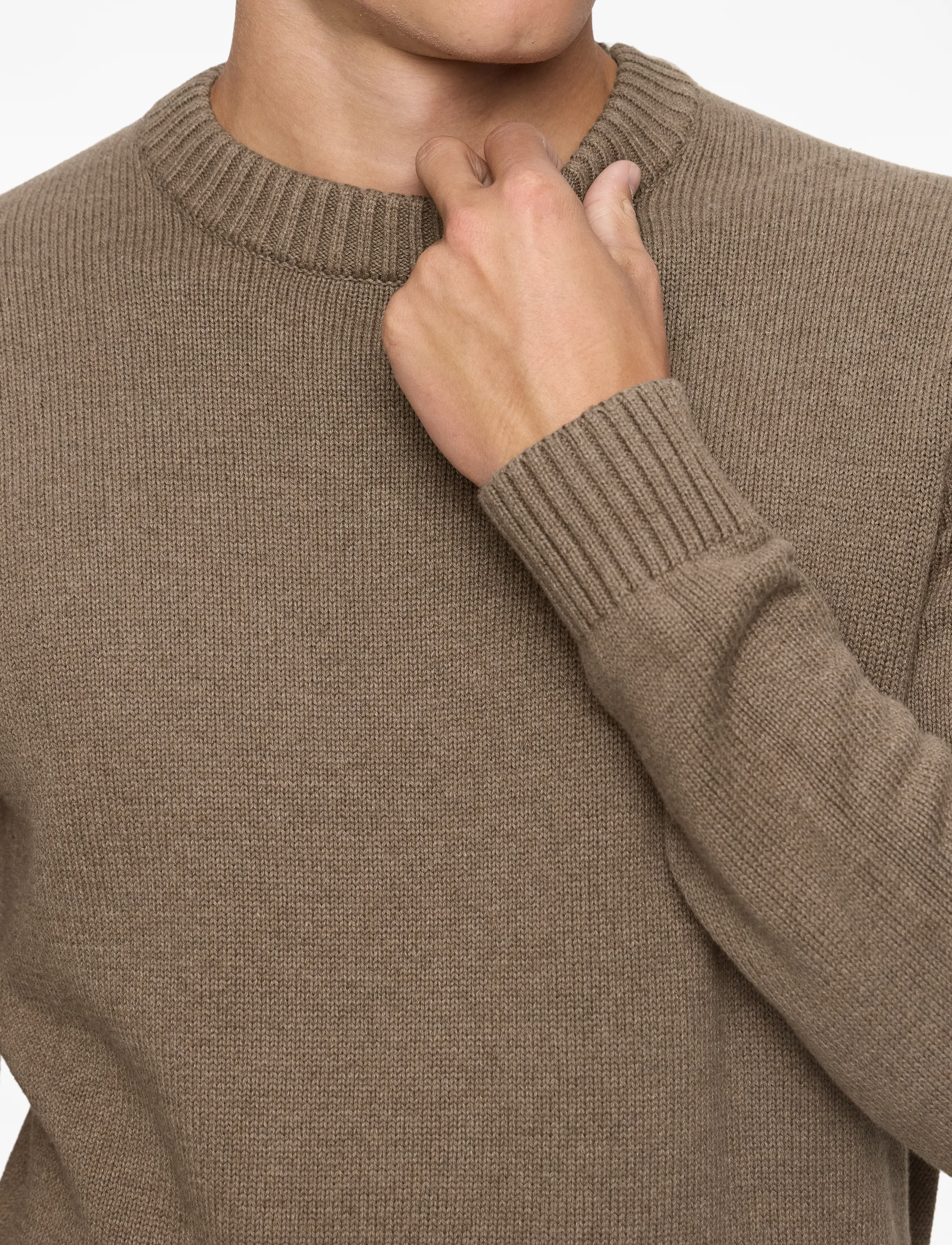 Bruun & Stengade - BS Thorstein Regular Fit Knitwear - rundhalsad - brown - 5