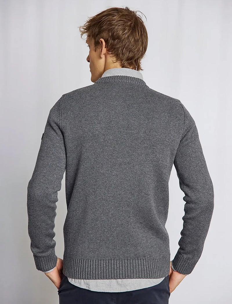 Bruun & Stengade - BS Thorstein Regular Fit Knitwear - rundhalsad - grey - 0