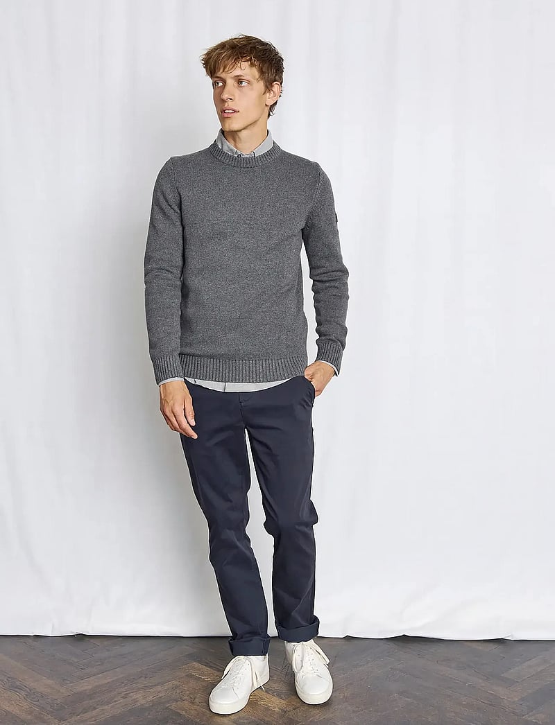 Bruun & Stengade - BS Thorstein Regular Fit Knitwear - rundhalsad - grey - 4