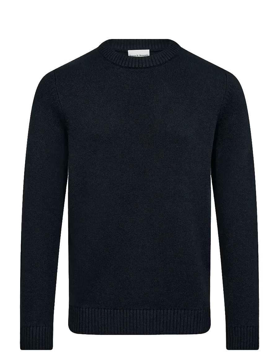 Bruun & Stengade - BS Thorstein Regular Fit Knitwear - round necks - navy - 1