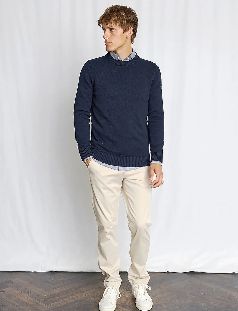 Bruun & Stengade - BS Thorstein Regular Fit Knitwear - rundhalsad - navy - 0