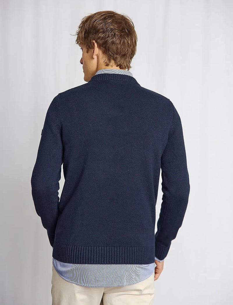 Bruun & Stengade - BS Thorstein Regular Fit Knitwear - rundhalsad - navy - 4