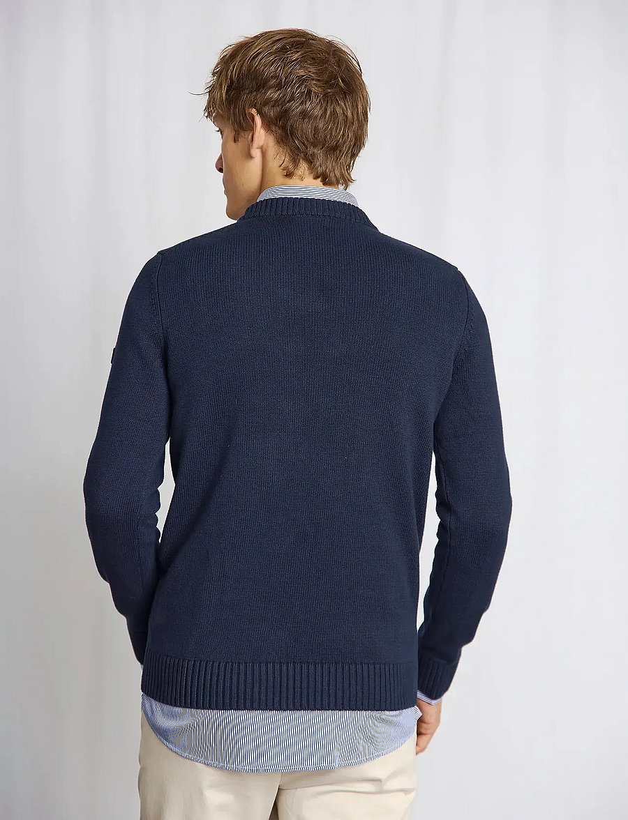 Bruun & Stengade - BS Thorstein Regular Fit Knitwear - round necks - navy - 4