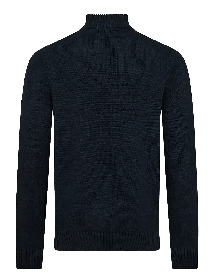 Bruun & Stengade - BS Stian Regular Fit Knitwear - džemperi ar daļēju rāvējslēdzēja aizdari - navy - 2