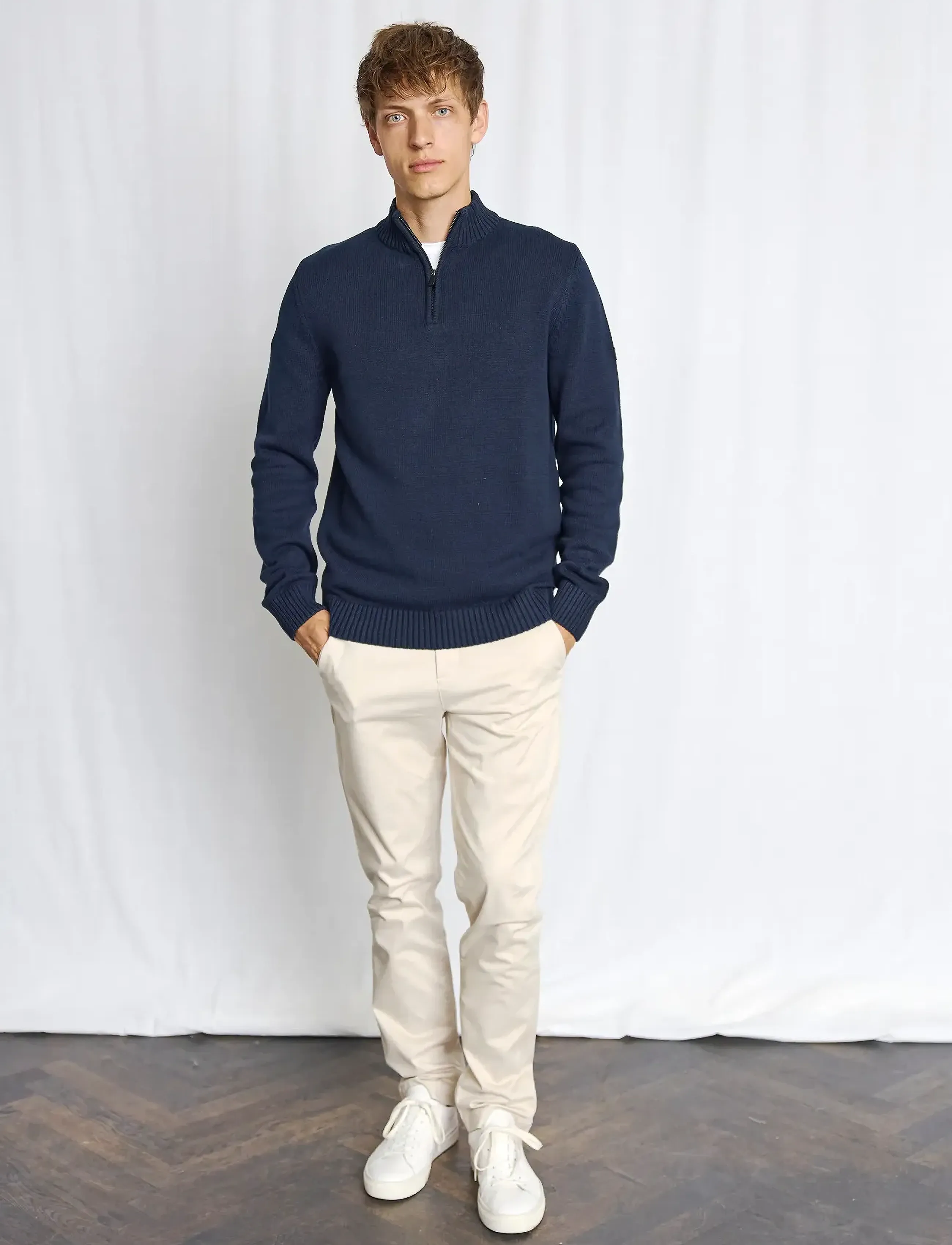 Bruun & Stengade - BS Stian Regular Fit Knitwear - džemperiai su trumpu užtrauktuku - navy - 5