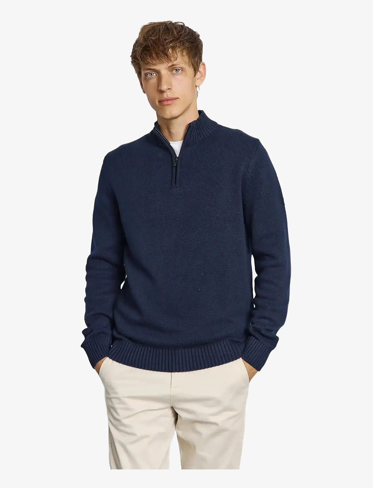 Bruun & Stengade - BS Stian Regular Fit Knitwear - džemperiai su trumpu užtrauktuku - navy - 3