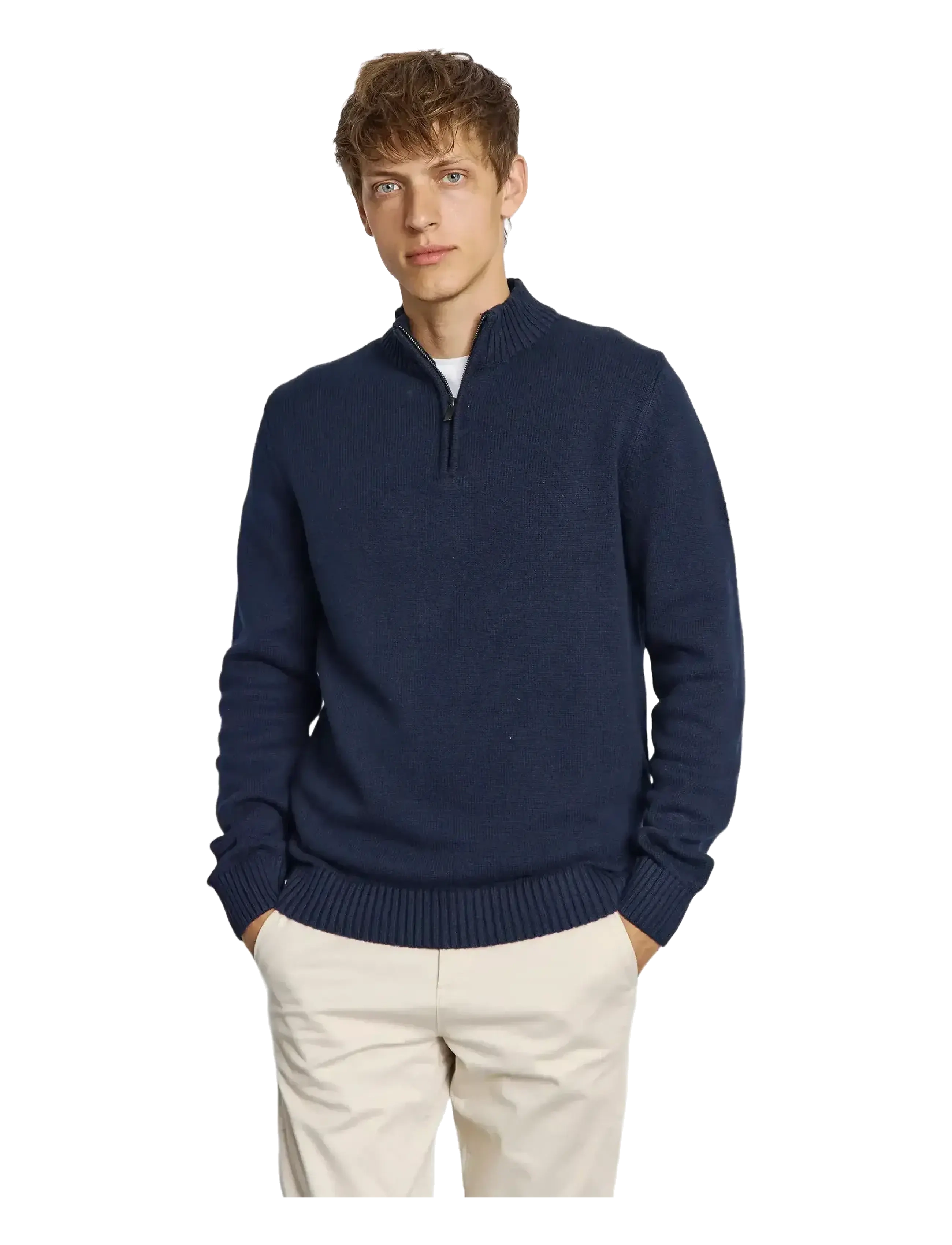 Bruun & Stengade - BS Stian Regular Fit Knitwear - džemperiai su trumpu užtrauktuku - navy - 3