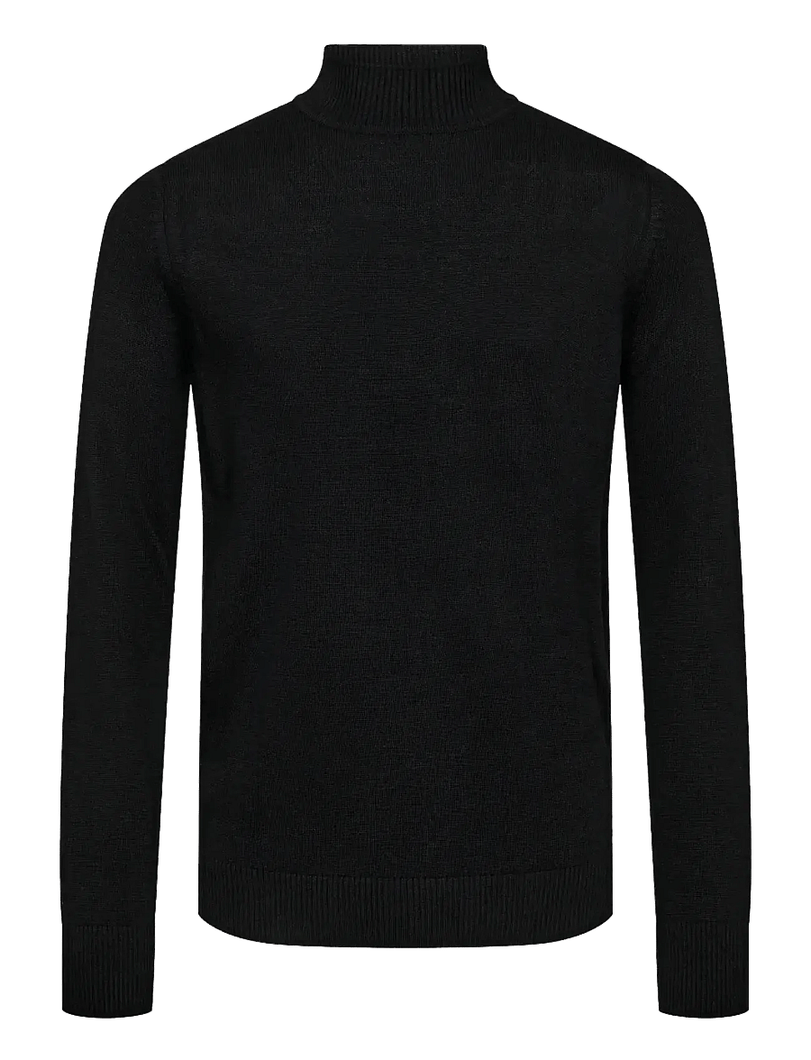 Bruun & Stengade - BS Froder Regular Fit Knitwear - rollkragen - black - 2