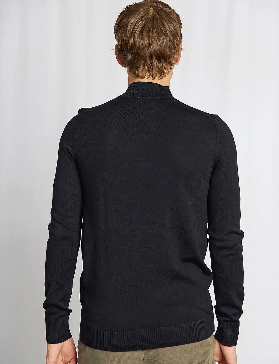 Bruun & Stengade - BS Froder Regular Fit Knitwear - rollkragen - black - 0