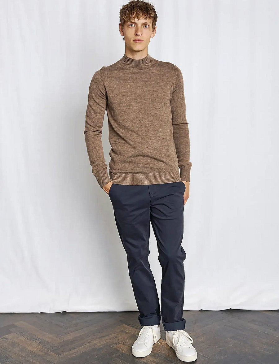 Bruun & Stengade - BS Froder Regular Fit Knitwear - rollkragen - brown - 2
