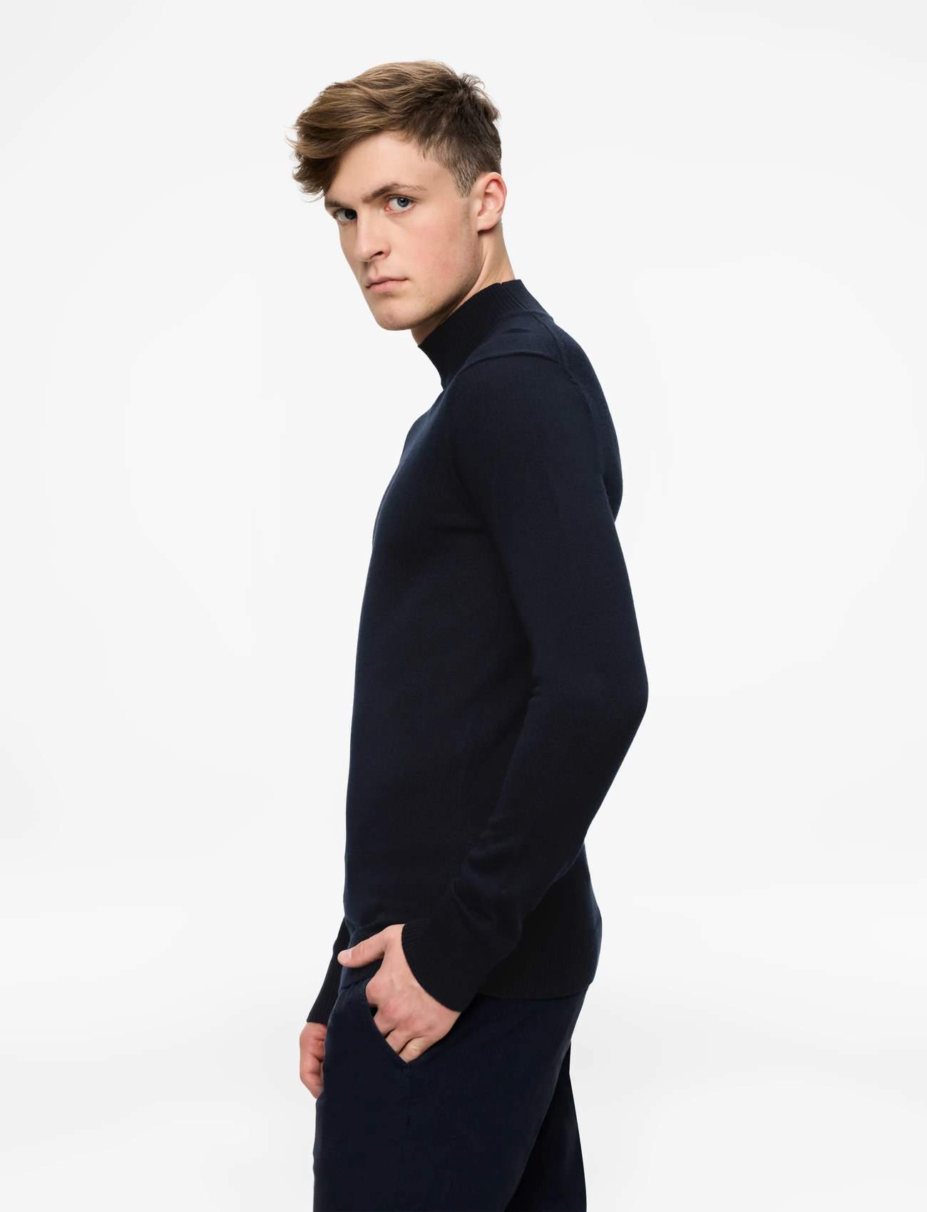 Bruun & Stengade - BS Froder Regular Fit Knitwear - polokrage - navy - 3