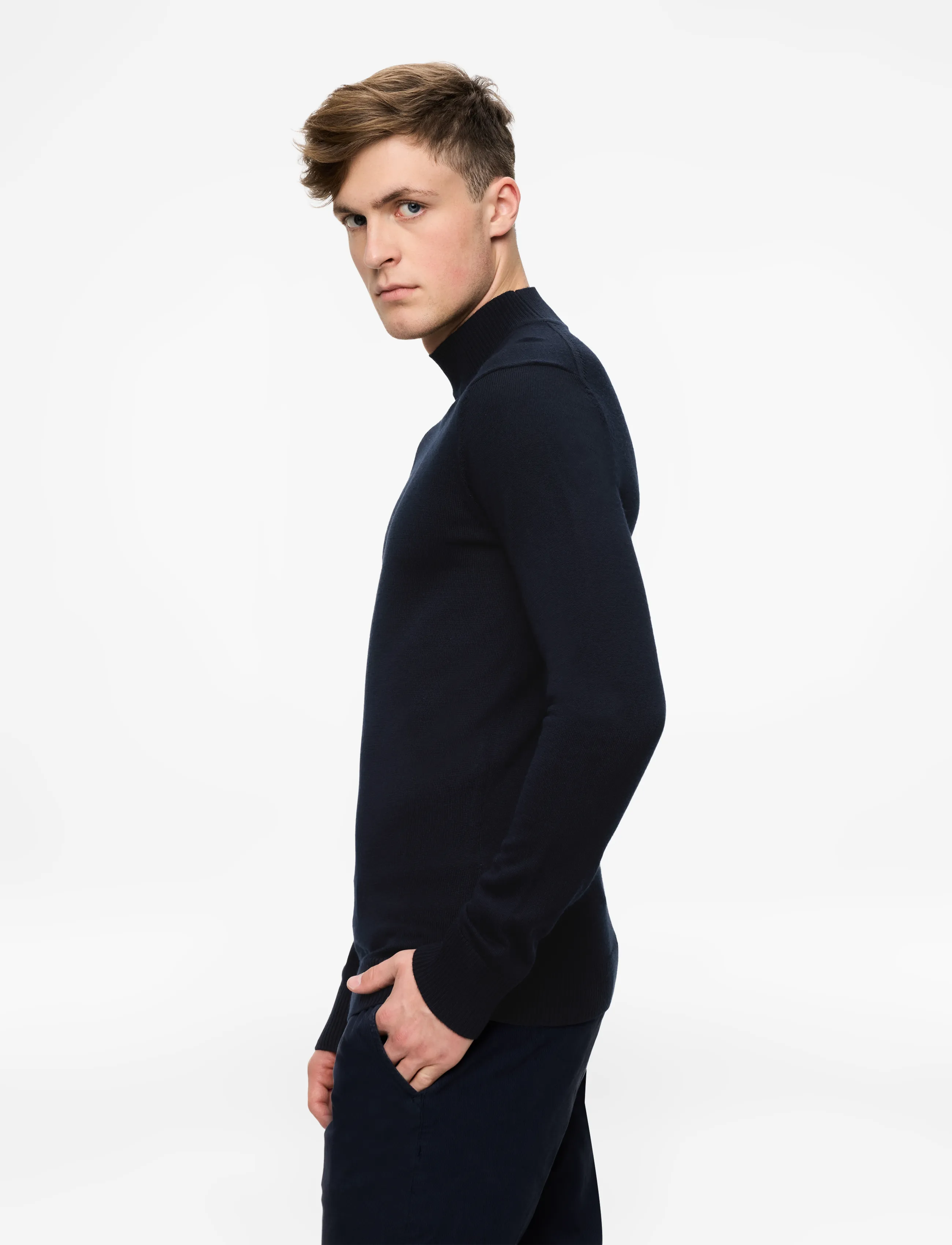 Bruun & Stengade - BS Froder Regular Fit Knitwear - rollkragen - navy - 3