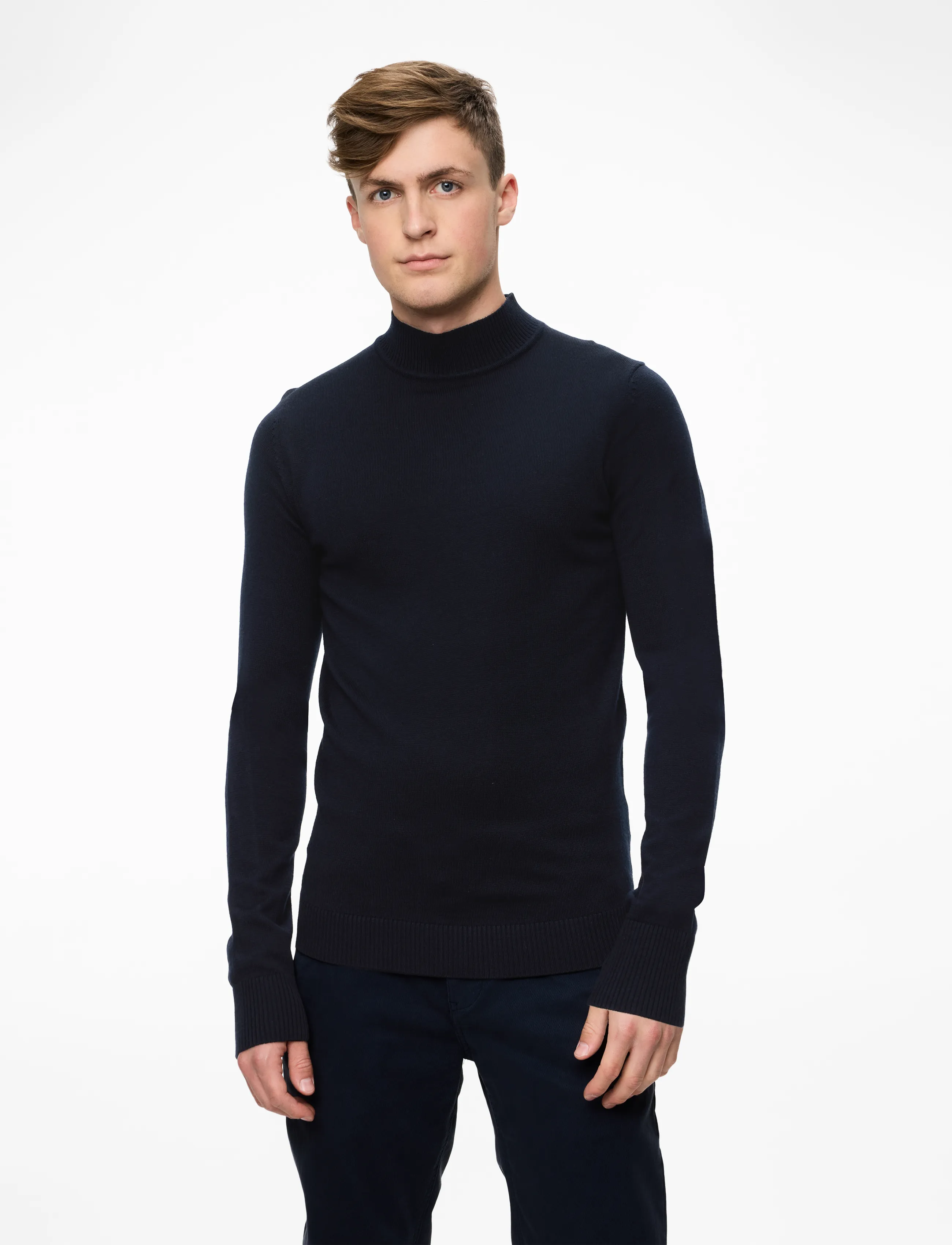 Bruun & Stengade - BS Froder Regular Fit Knitwear - rollkragen - navy - 0