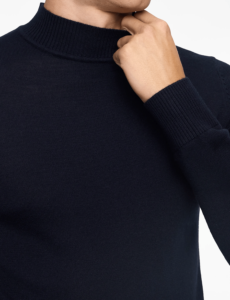 Bruun & Stengade - BS Froder Regular Fit Knitwear - rollkragen - navy - 5
