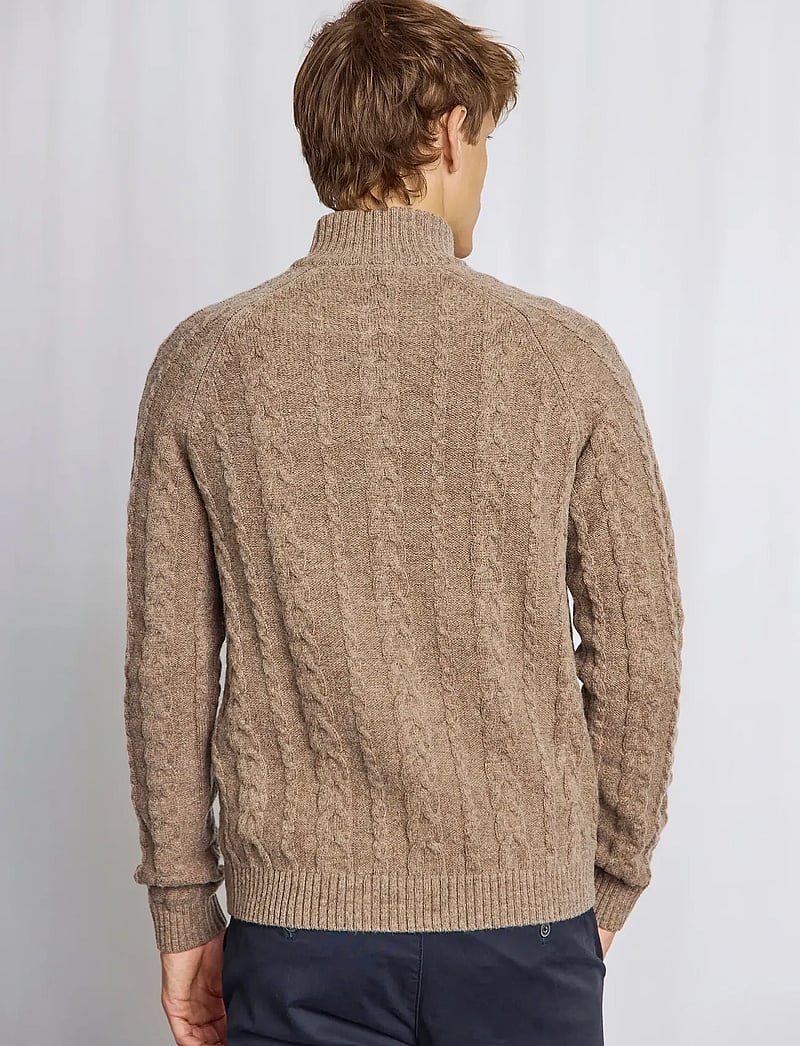 Bruun & Stengade - BS Askel Regular Fit Knitwear - pullover mit halbem reißverschluss - brown - 4