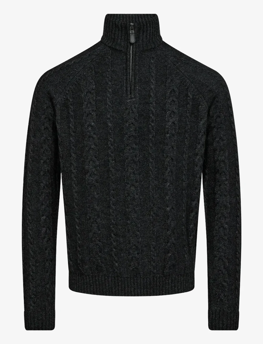 Bruun & Stengade - BS Askel Regular Fit Knitwear - half zip-tröjor - charcoal - 1