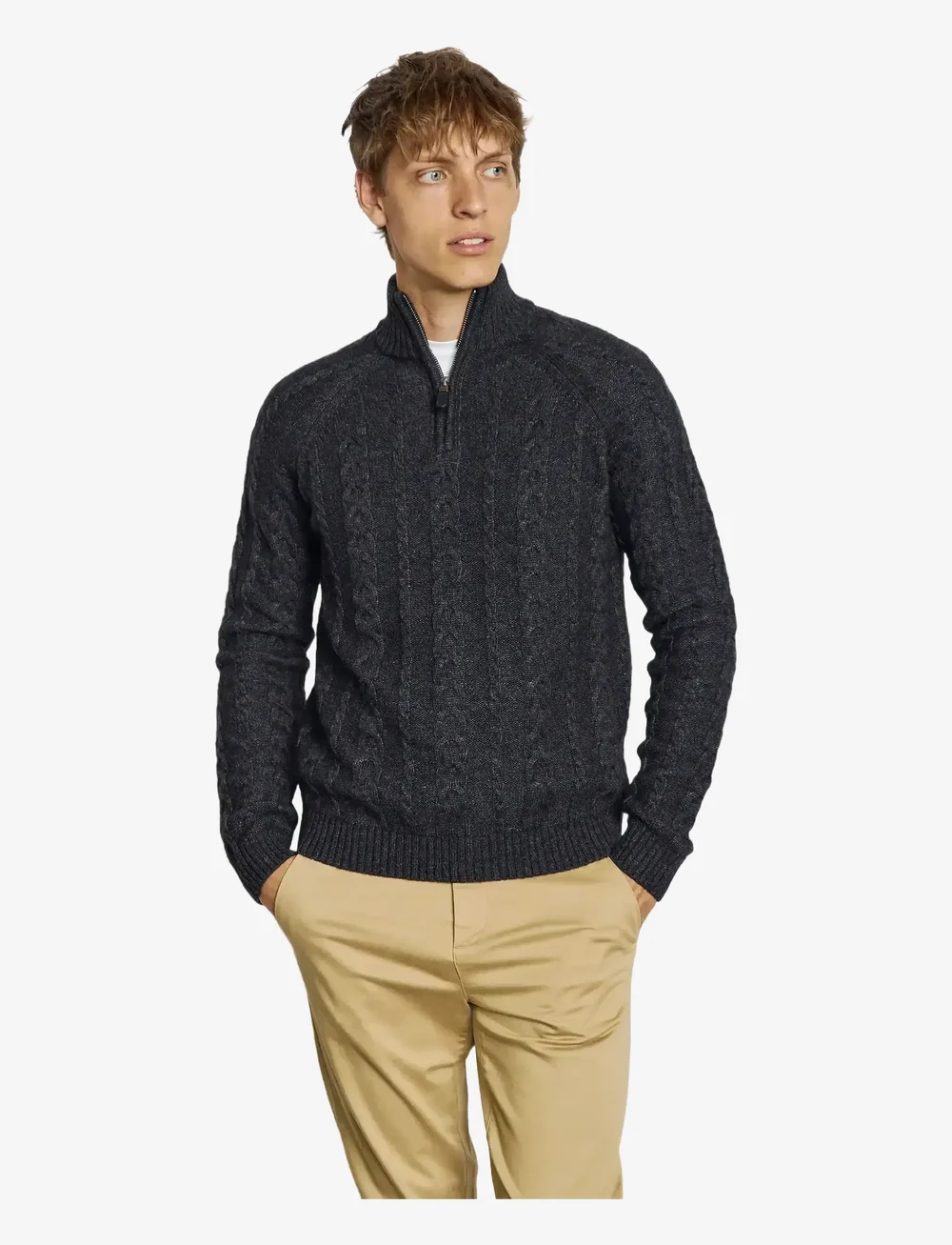 Bruun & Stengade - BS Askel Regular Fit Knitwear - half zip-tröjor - charcoal - 3