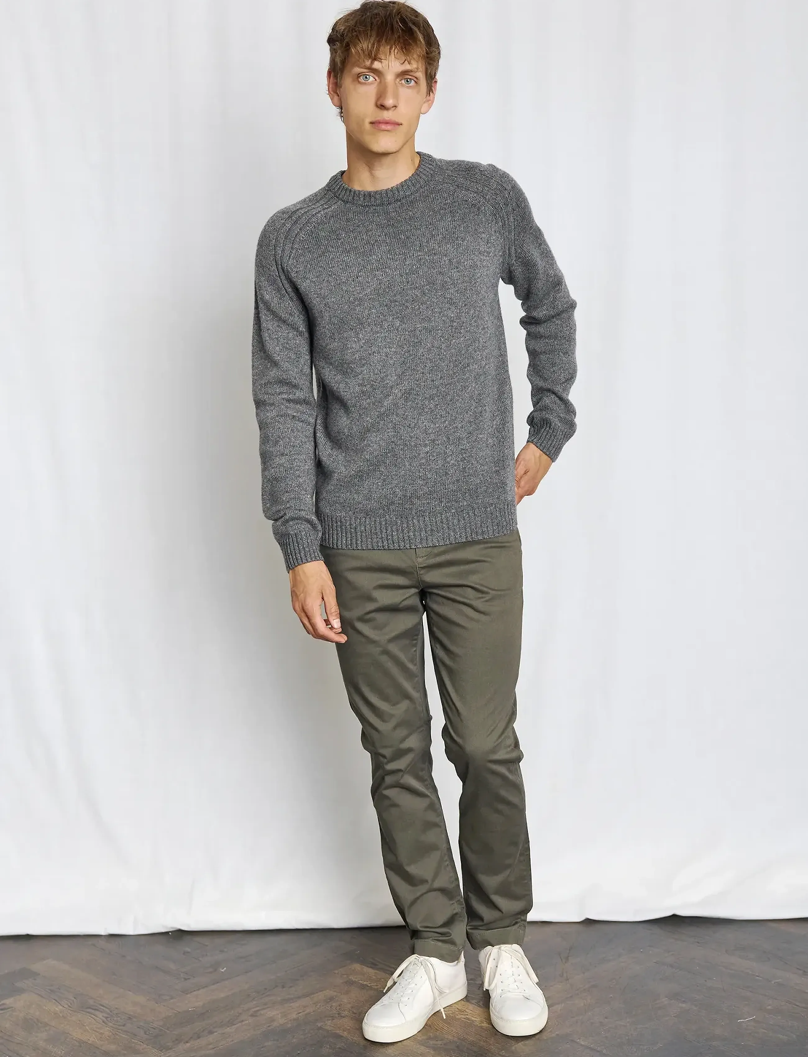 Bruun & Stengade Bs Baldor Regular Fit Knitwear, XL, Grau - Round Necks, Männerswear