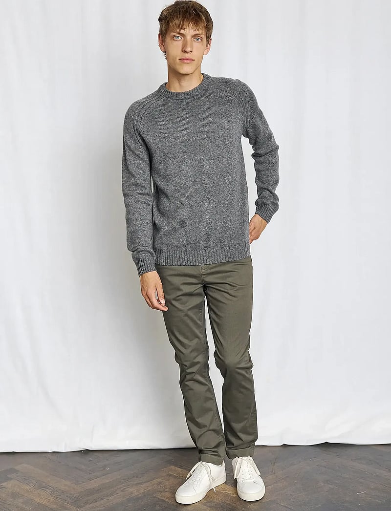 Bruun & Stengade - BS Baldor Regular Fit Knitwear - rundhalsad - grey - 0