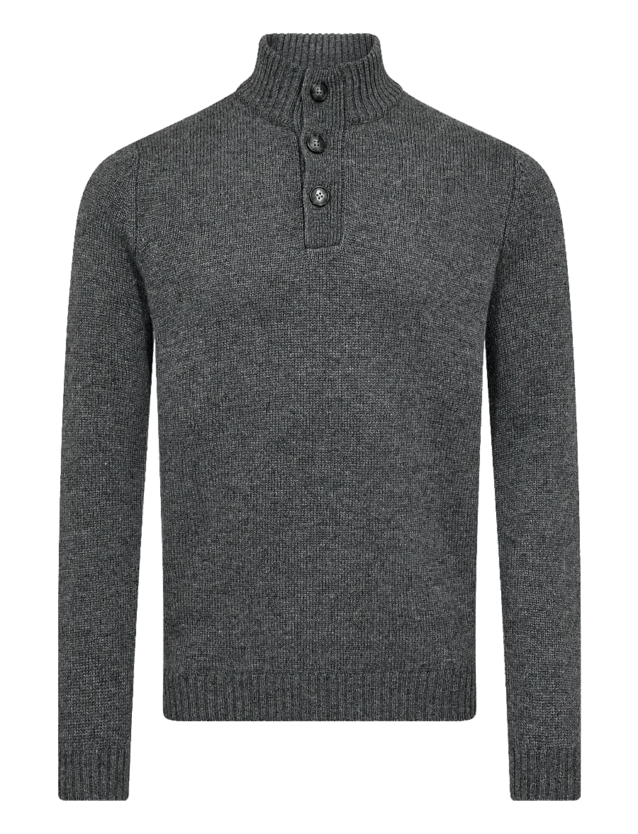 Bruun & Stengade - BS Alrek Regular Fit Knitwear - col roulé - grey - 1