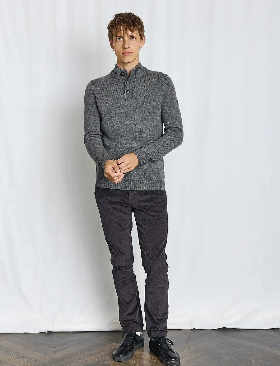 Bruun & Stengade - BS Alrek Regular Fit Knitwear - col roulé - grey - 0