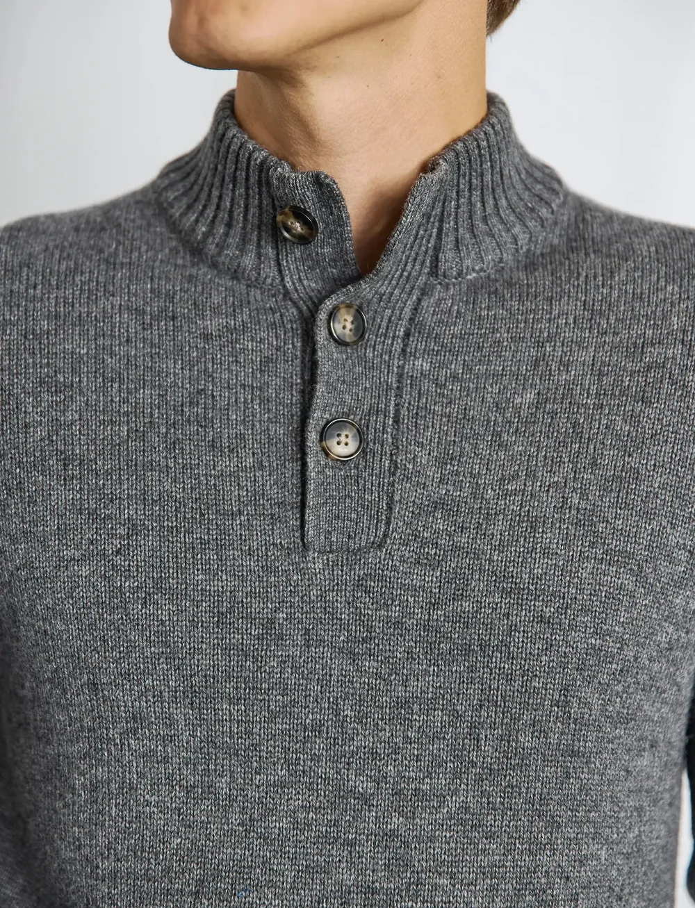 Bruun & Stengade - BS Alrek Regular Fit Knitwear - kõrge kaelusega džemprid - grey - 4