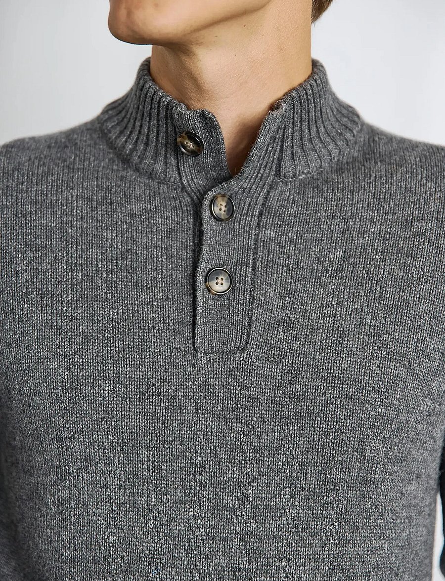 Bruun & Stengade - BS Alrek Regular Fit Knitwear - col roulé - grey - 4