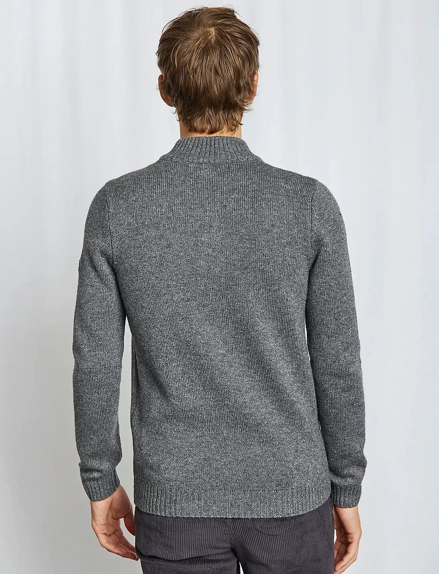 Bruun & Stengade - BS Alrek Regular Fit Knitwear - col roulé - grey - 5