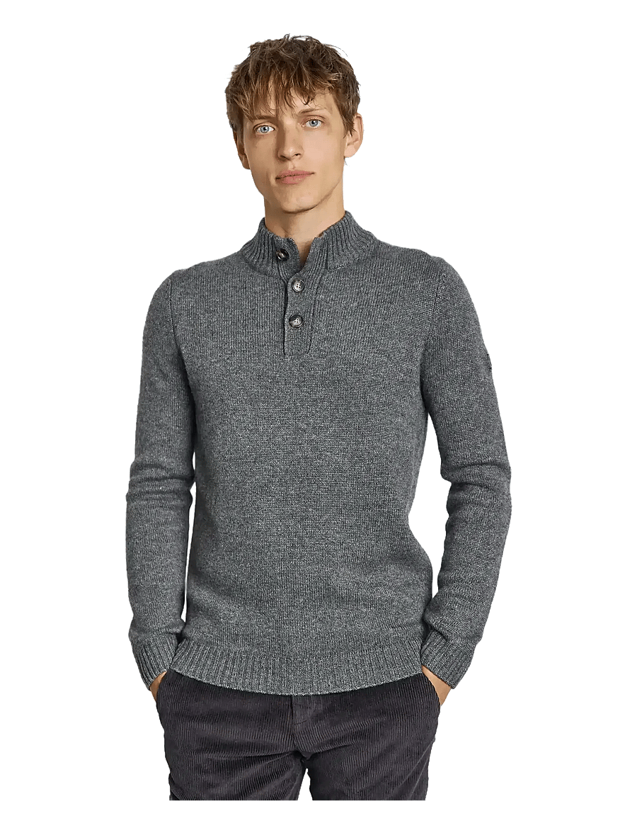 Bruun & Stengade - BS Alrek Regular Fit Knitwear - col roulé - grey - 3