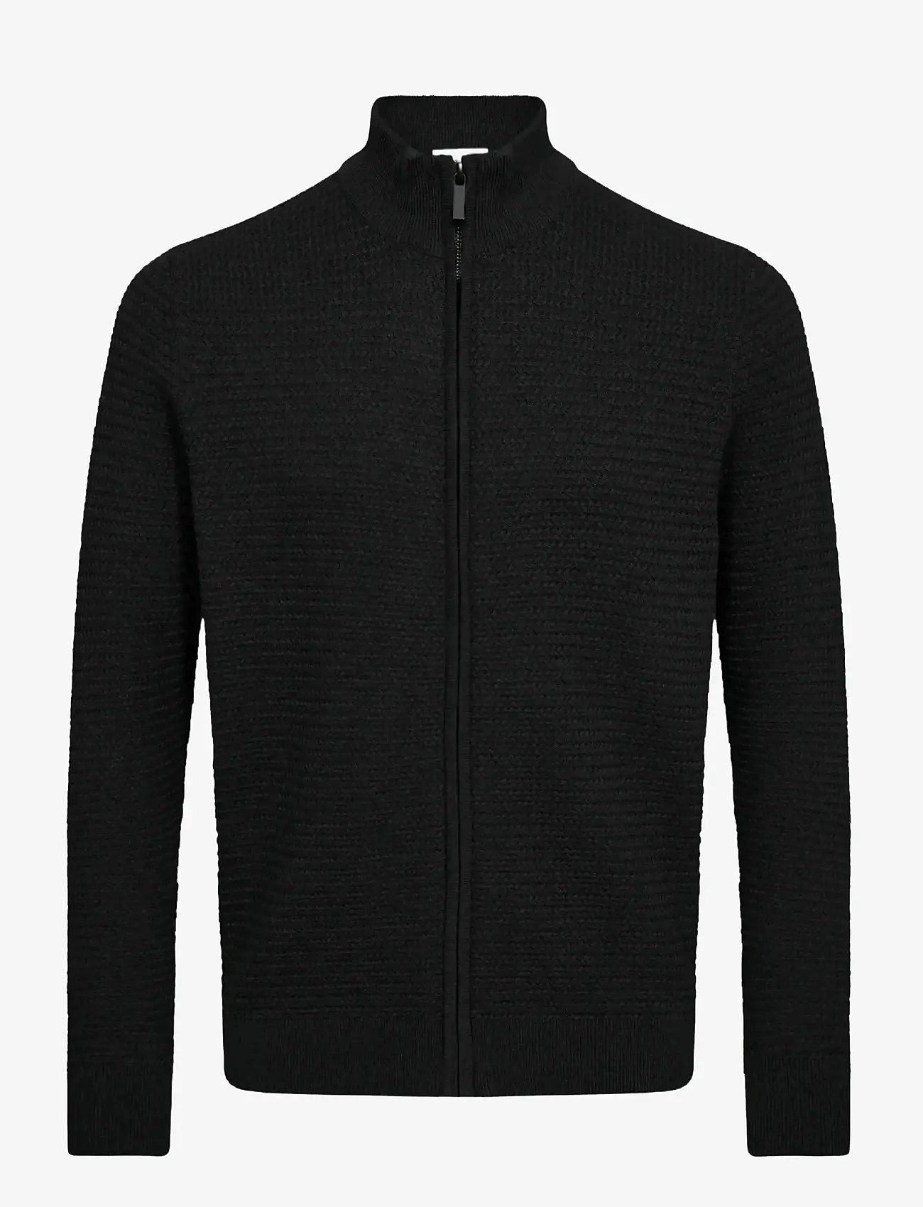 Bruun & Stengade - BS Waldis Regular Fit Knitwear - full zip tröjor - black - 1