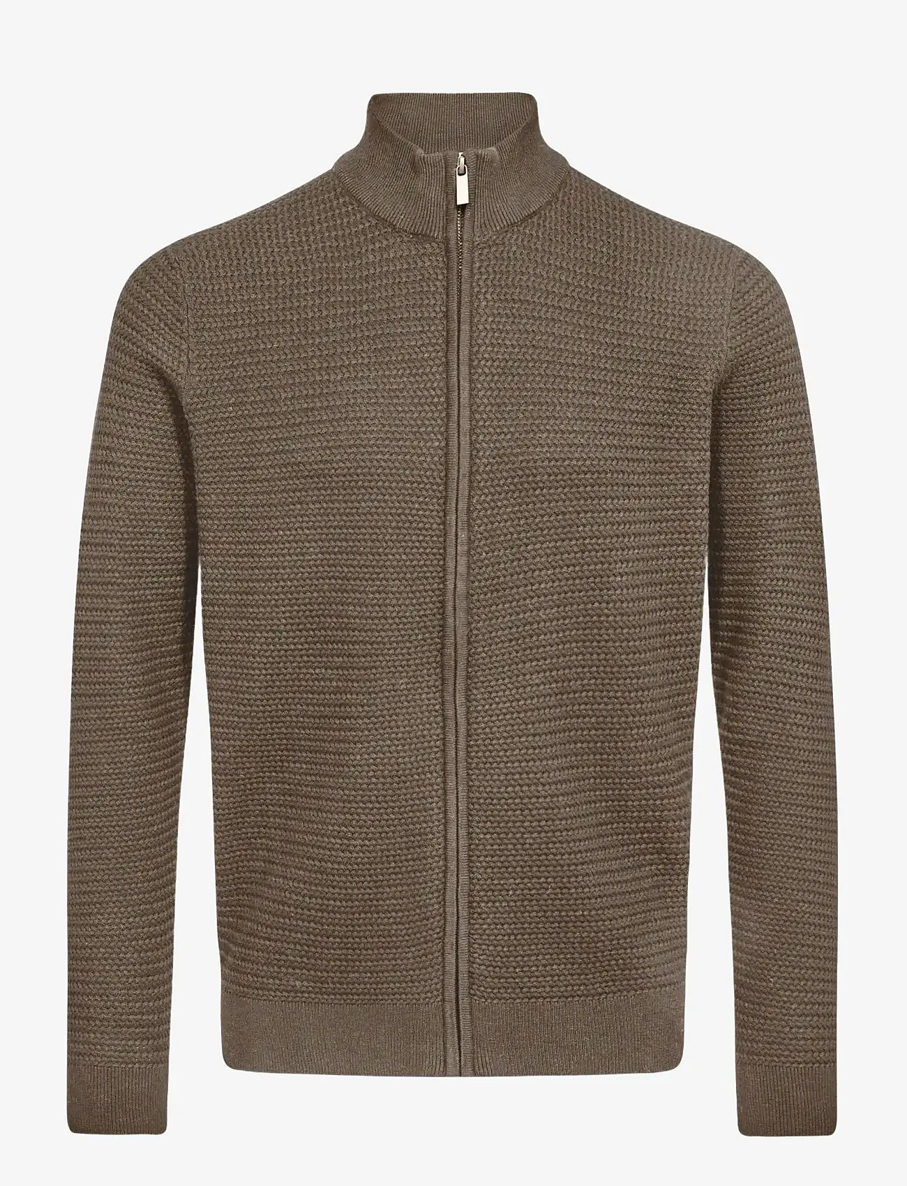 Bruun & Stengade - BS Waldis Regular Fit Knitwear - full zip tröjor - brown - 1