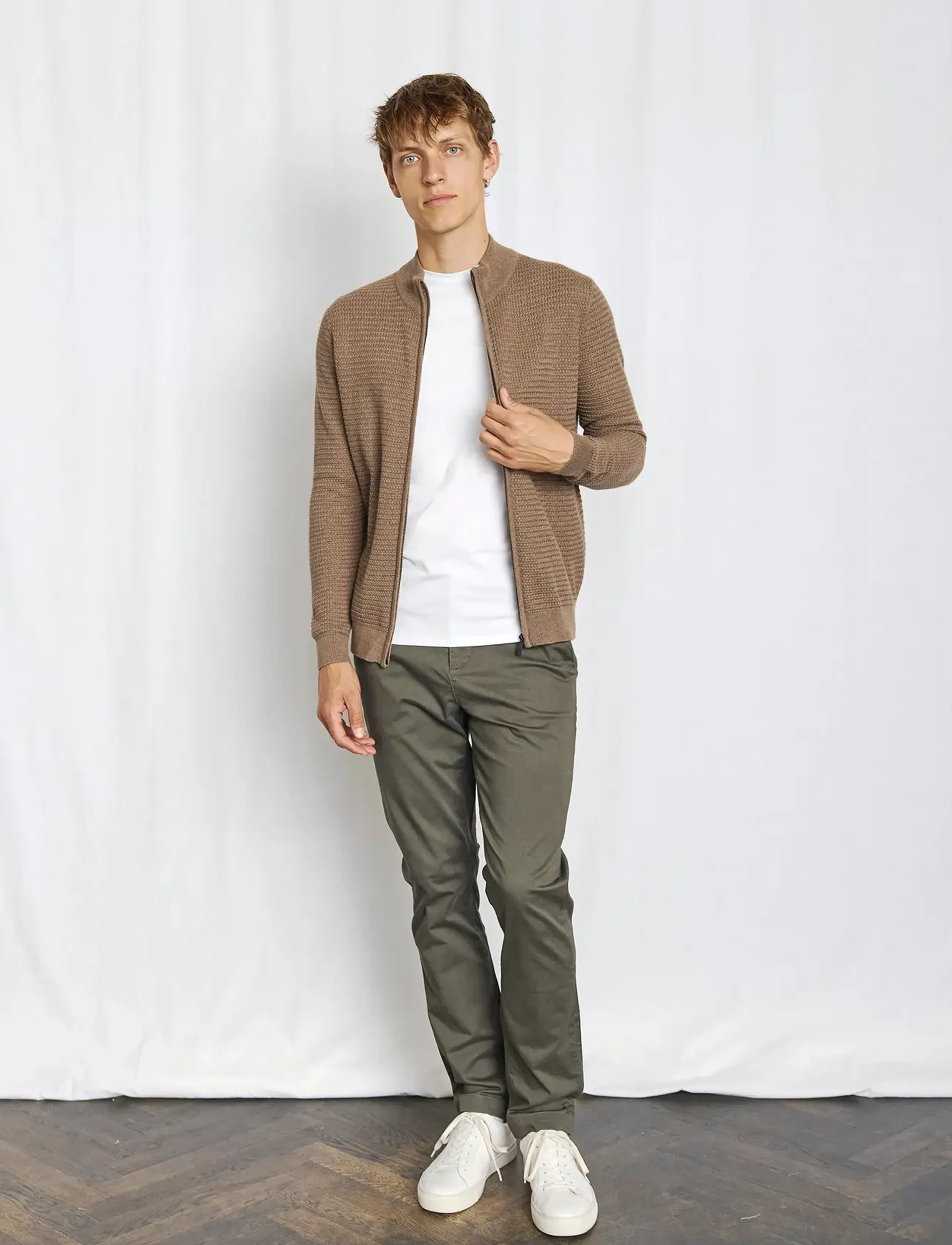 Bruun & Stengade - BS Waldis Regular Fit Knitwear - full zip jumpers - brown - 5
