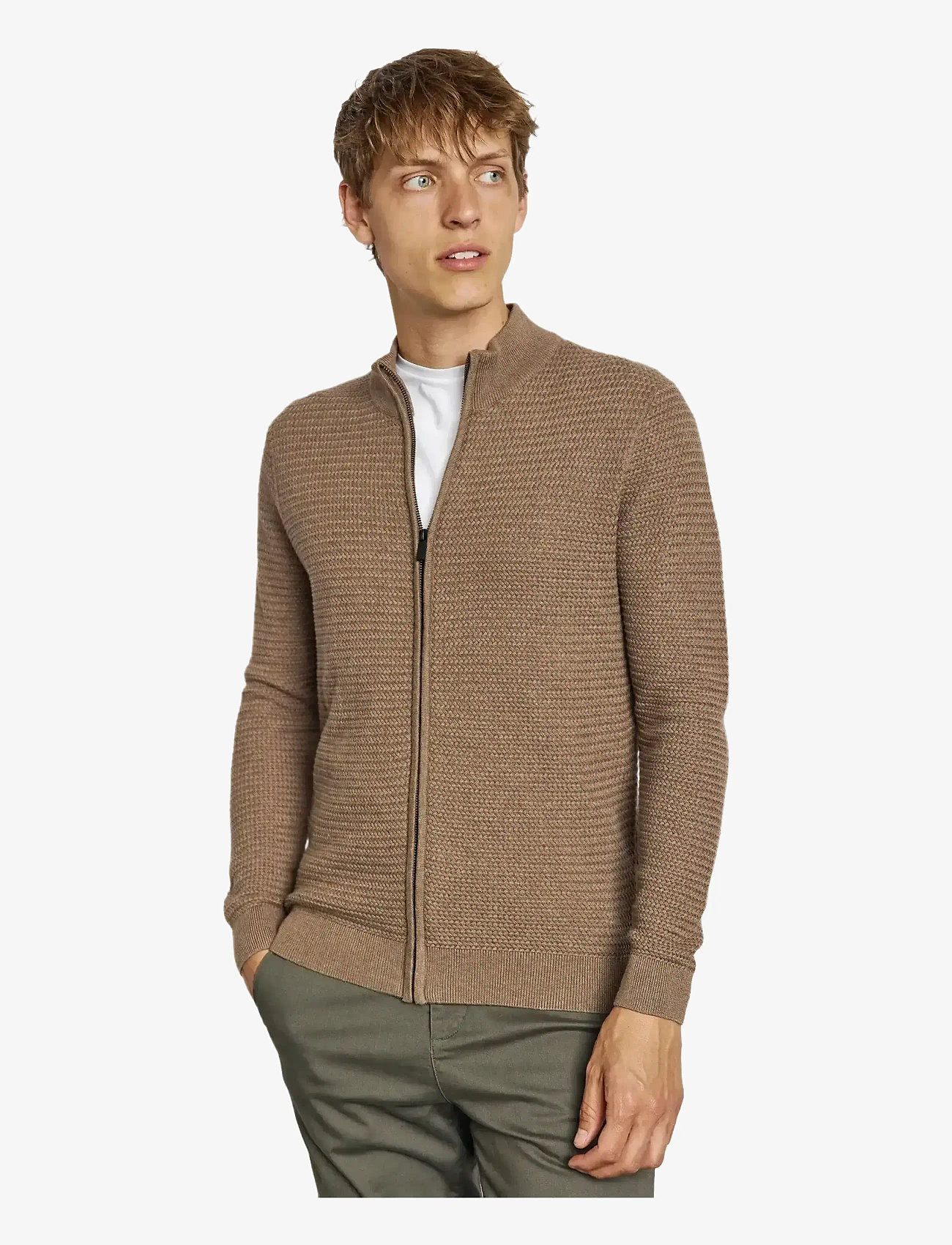 Bruun & Stengade - BS Waldis Regular Fit Knitwear - full zip tröjor - brown - 3