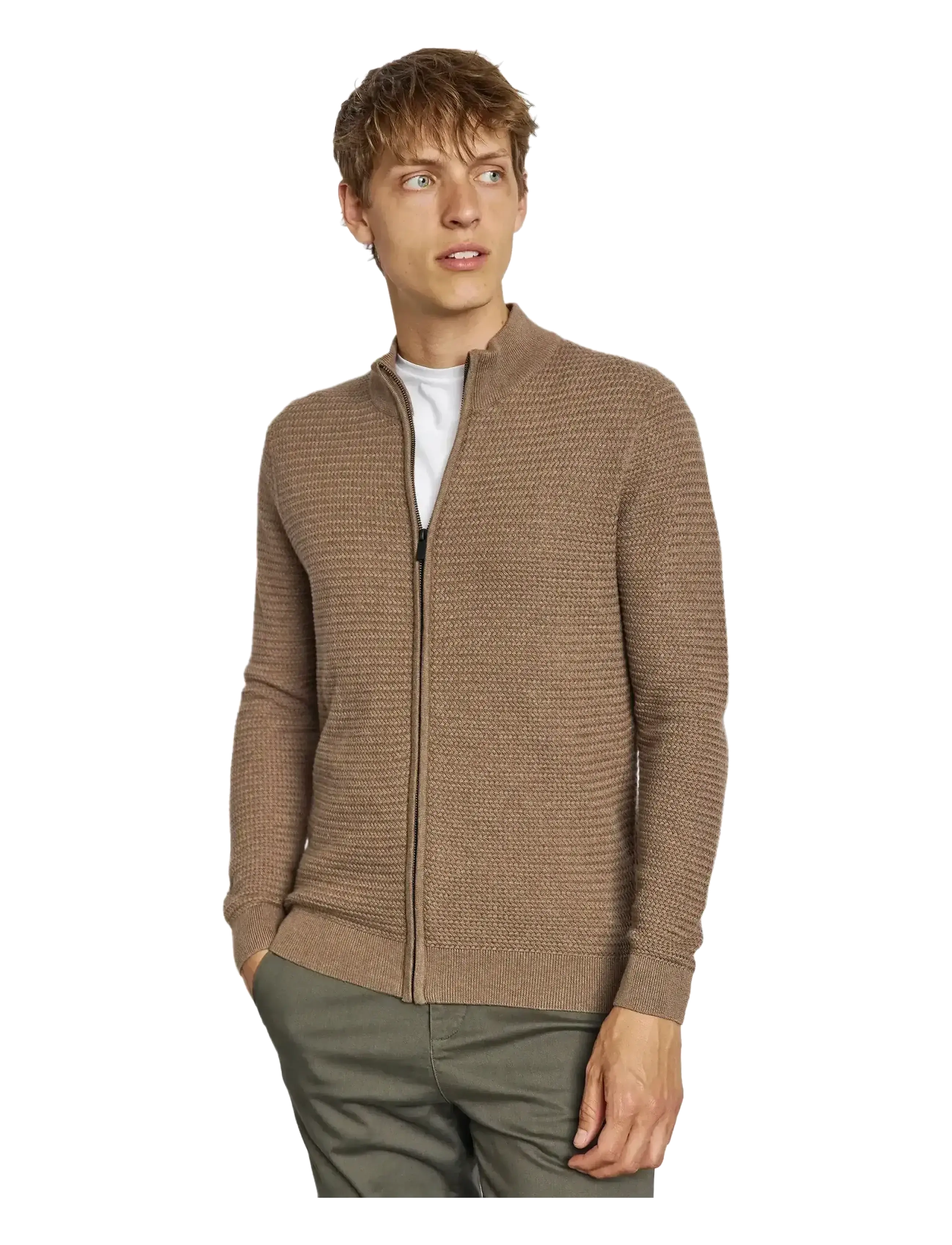 Bruun & Stengade - BS Waldis Regular Fit Knitwear - full zip jumpers - brown - 3