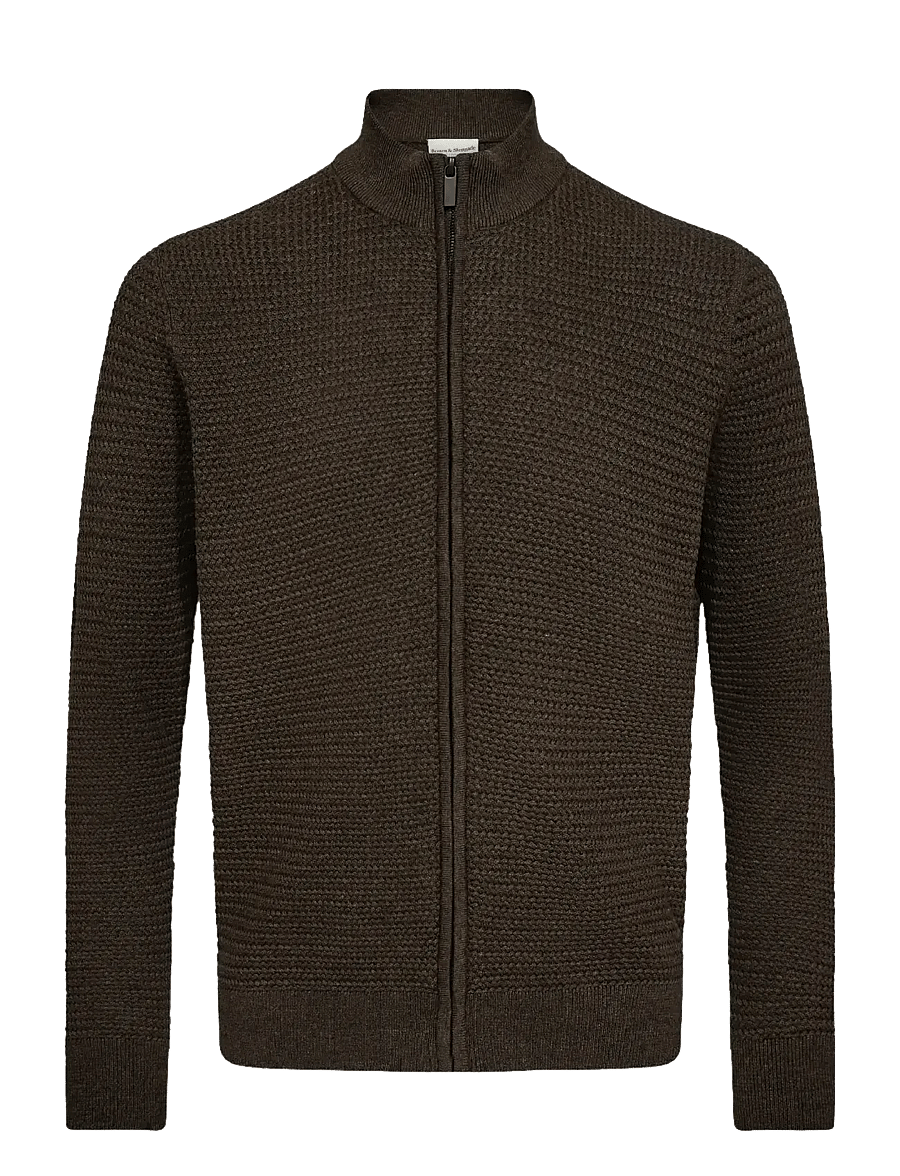 Bruun & Stengade - BS Waldis Regular Fit Knitwear - pullover mit durchgehendem reißverschluss - forest - 1