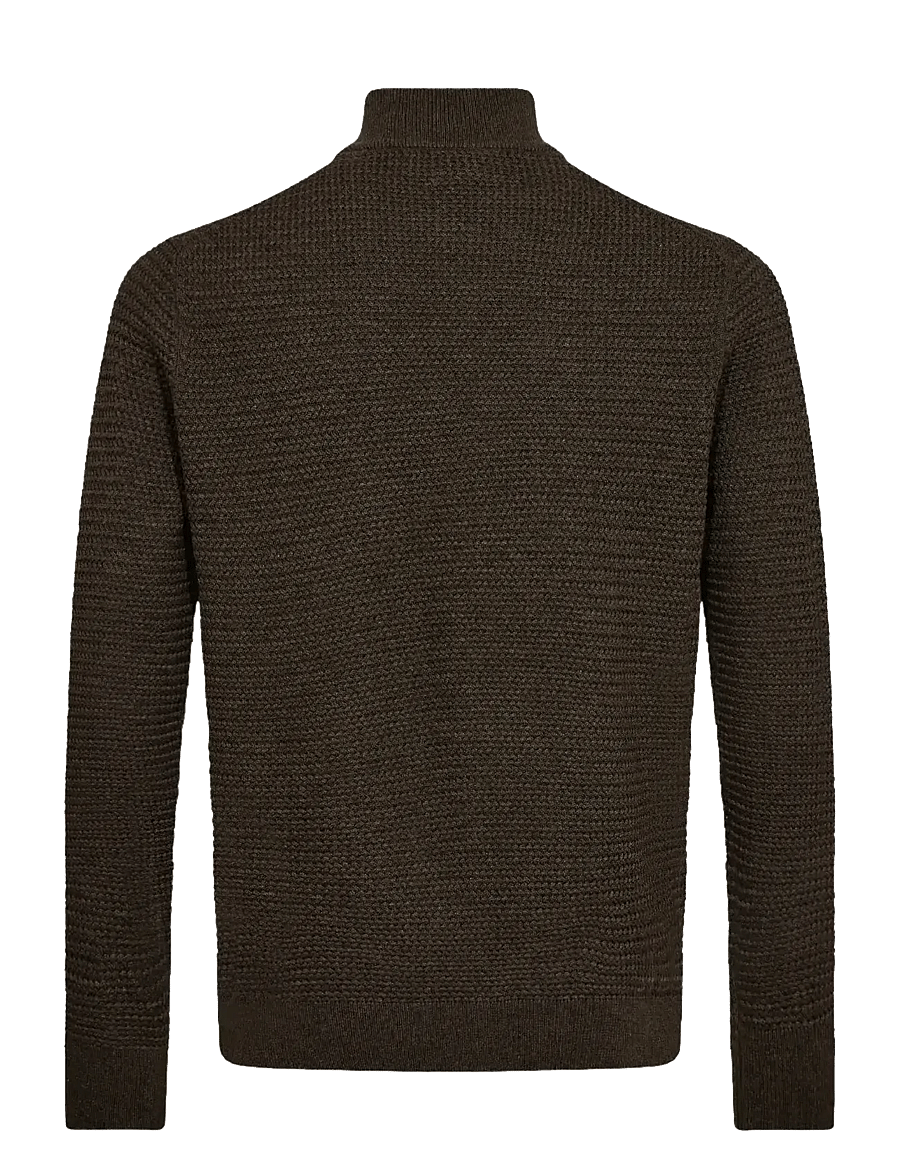 Bruun & Stengade - BS Waldis Regular Fit Knitwear - pullover mit durchgehendem reißverschluss - forest - 2