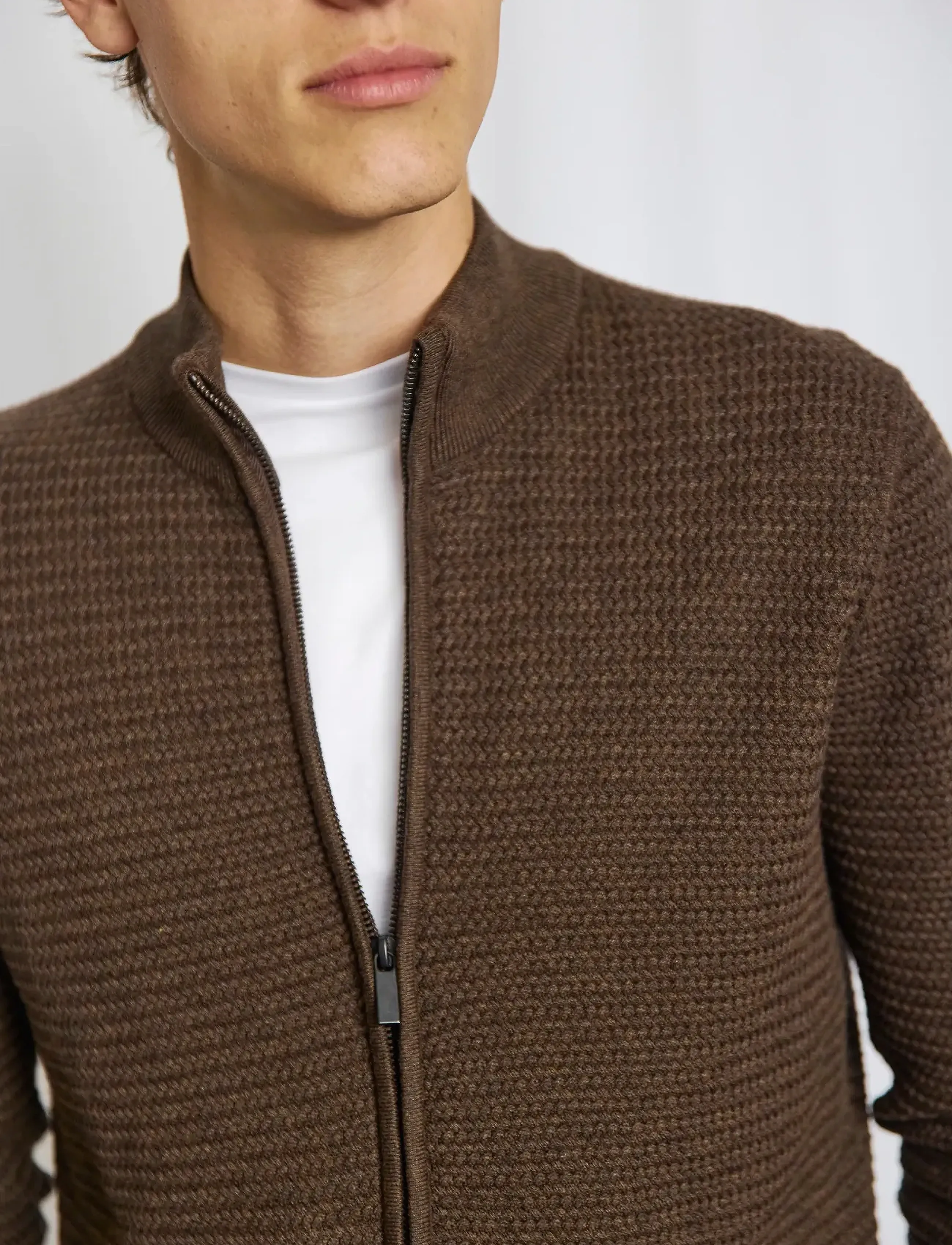 Bruun & Stengade - BS Waldis Regular Fit Knitwear - pullover mit durchgehendem reißverschluss - forest - 4
