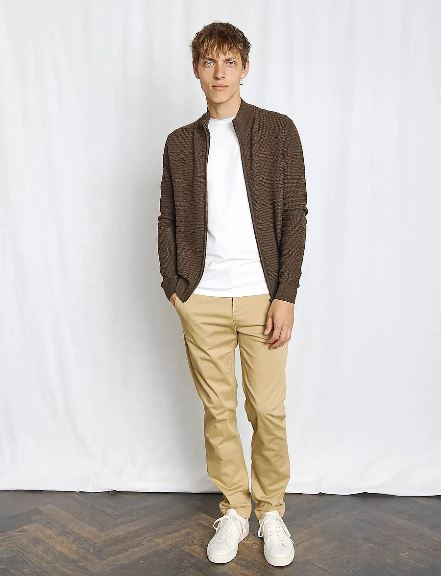 Bruun & Stengade - BS Waldis Regular Fit Knitwear - pullover mit durchgehendem reißverschluss - forest - 5