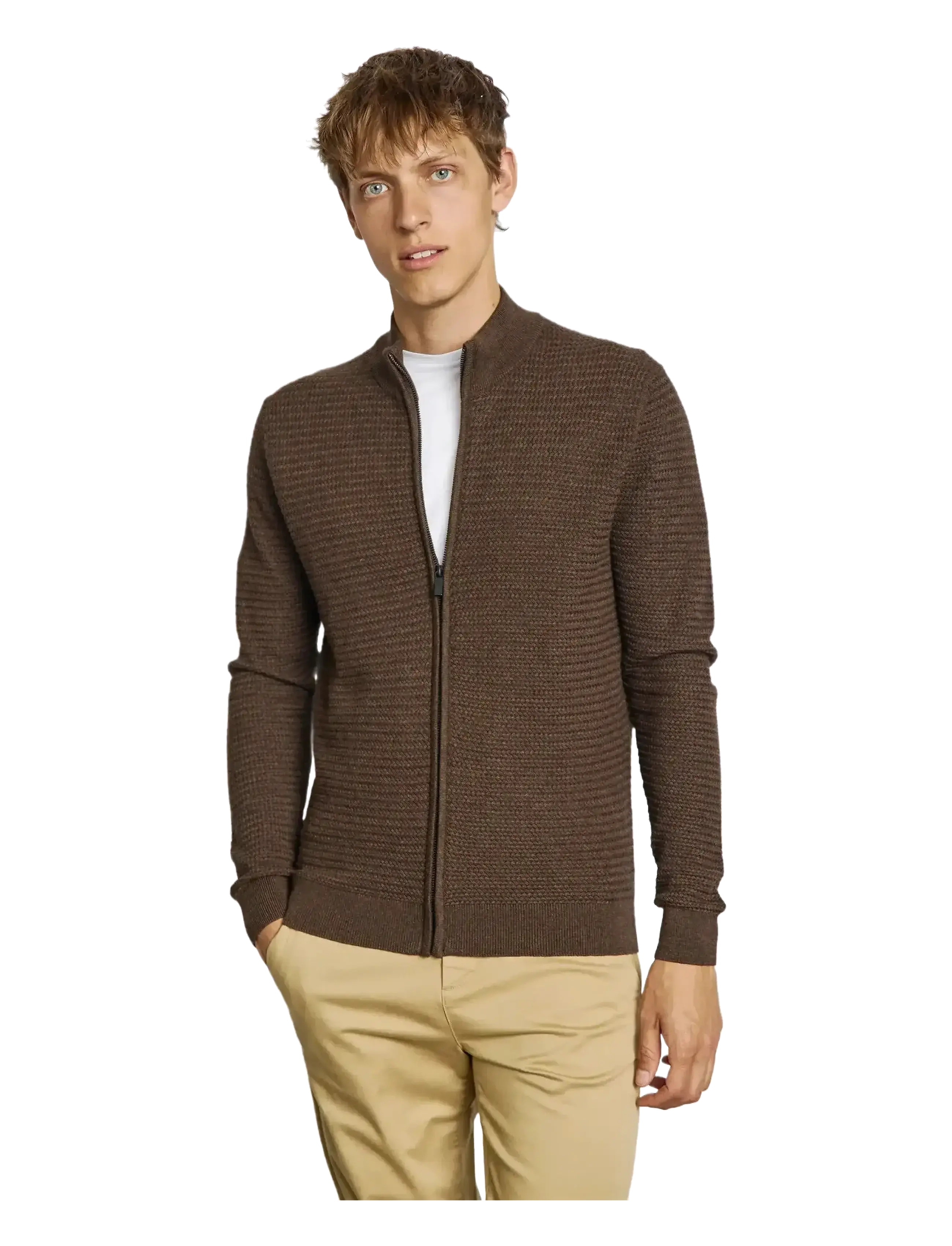 Bruun & Stengade - BS Waldis Regular Fit Knitwear - pullover mit durchgehendem reißverschluss - forest - 3