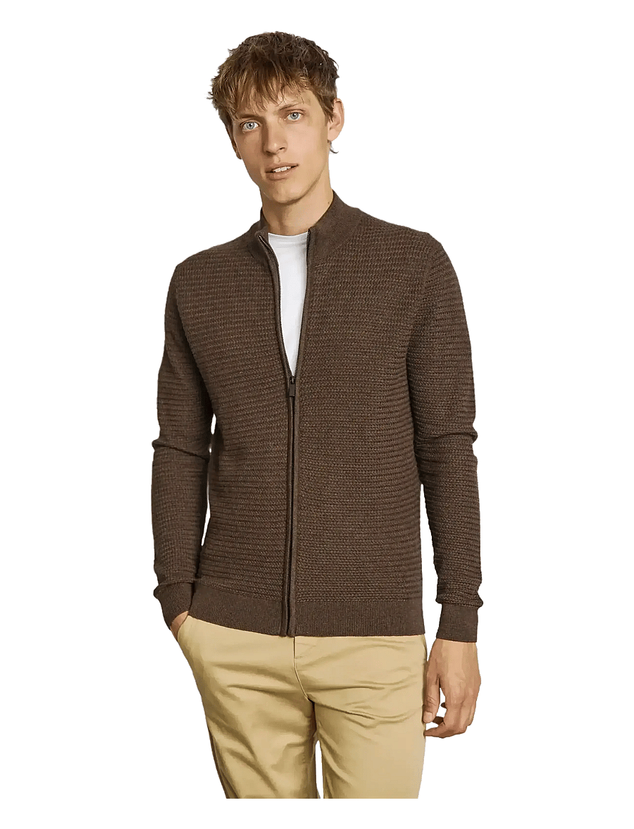 Bruun & Stengade - BS Waldis Regular Fit Knitwear - pullover mit durchgehendem reißverschluss - forest - 3